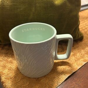 Starbucks Light Green Embossed Mug